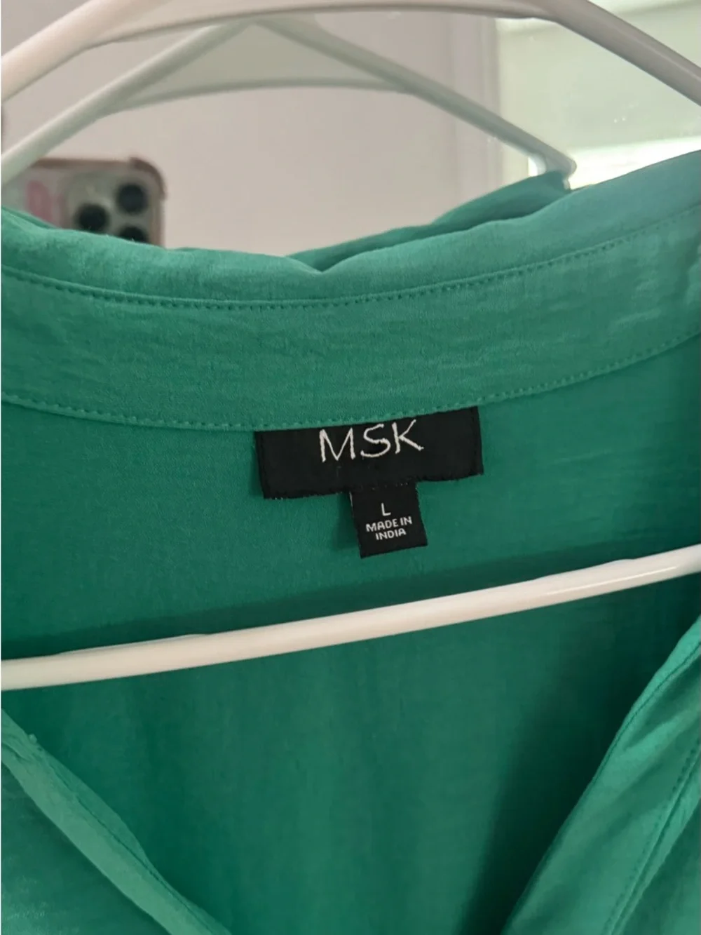 MSK Green Puff Sleeve Tiered Midi Dress - Picture 3 of 3
